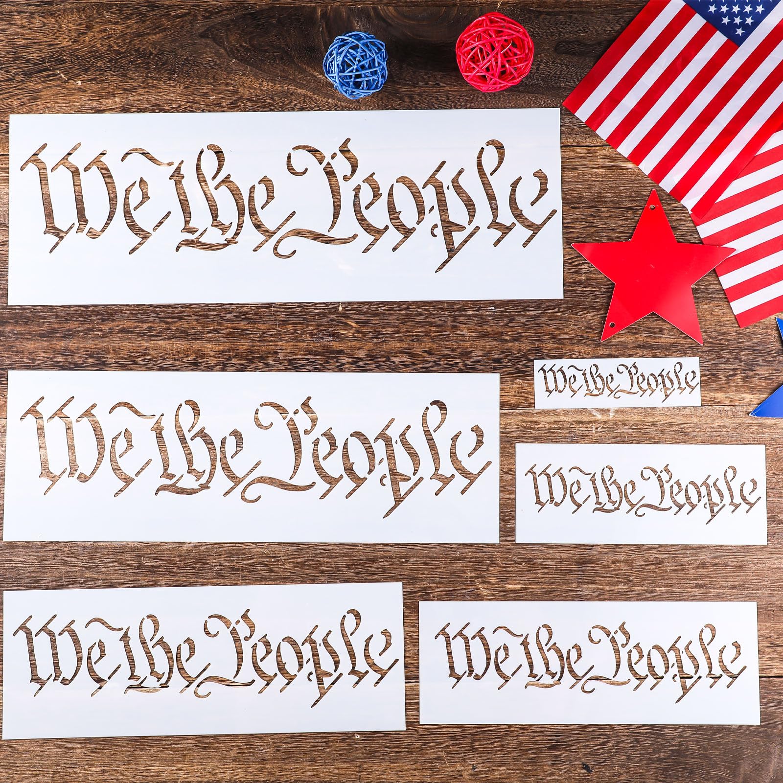 Pochoirs américains We The People durables et réutilisables pour gravure et peinture