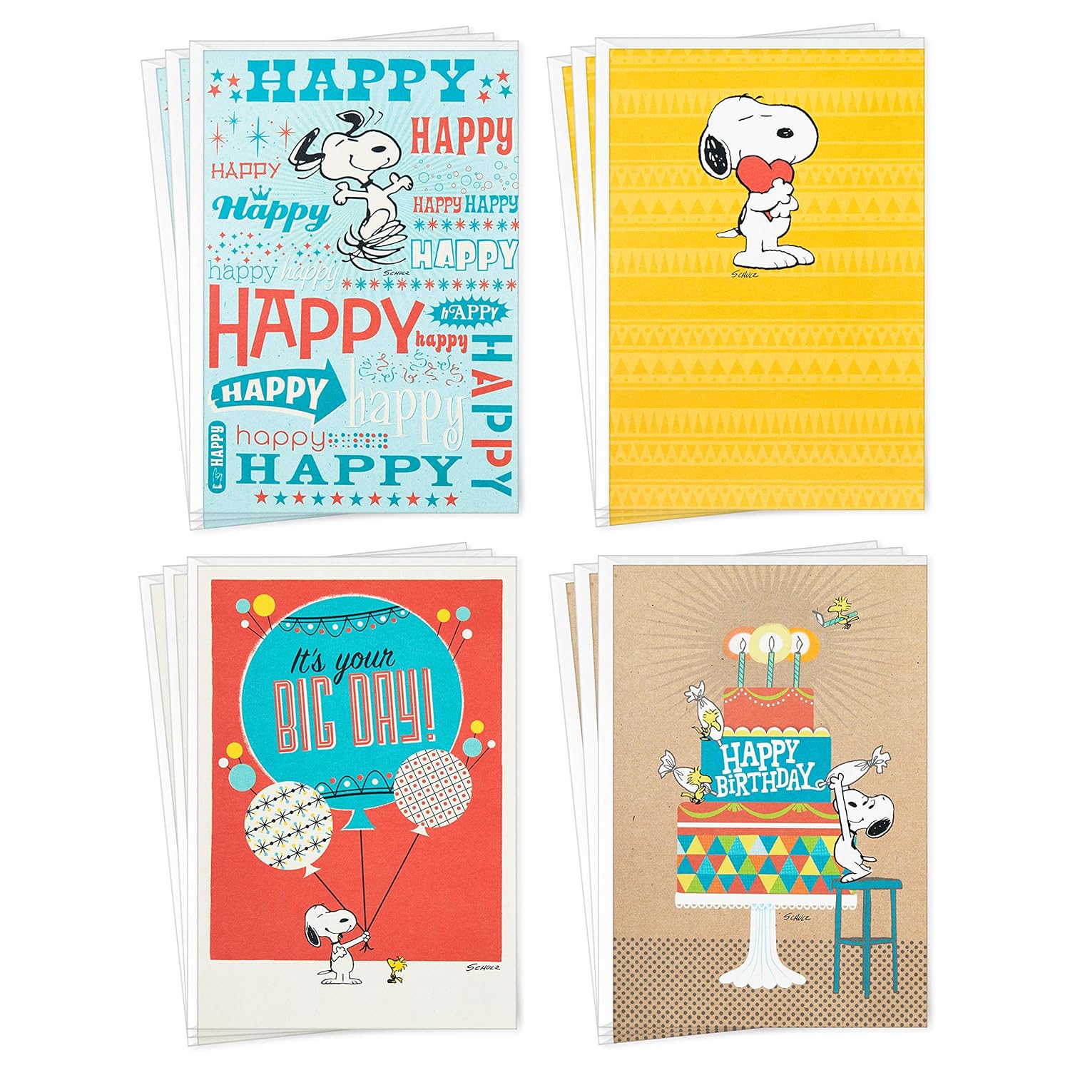 Hallmark Peanuts Birthday Cards Assortment Snoopy designs spread