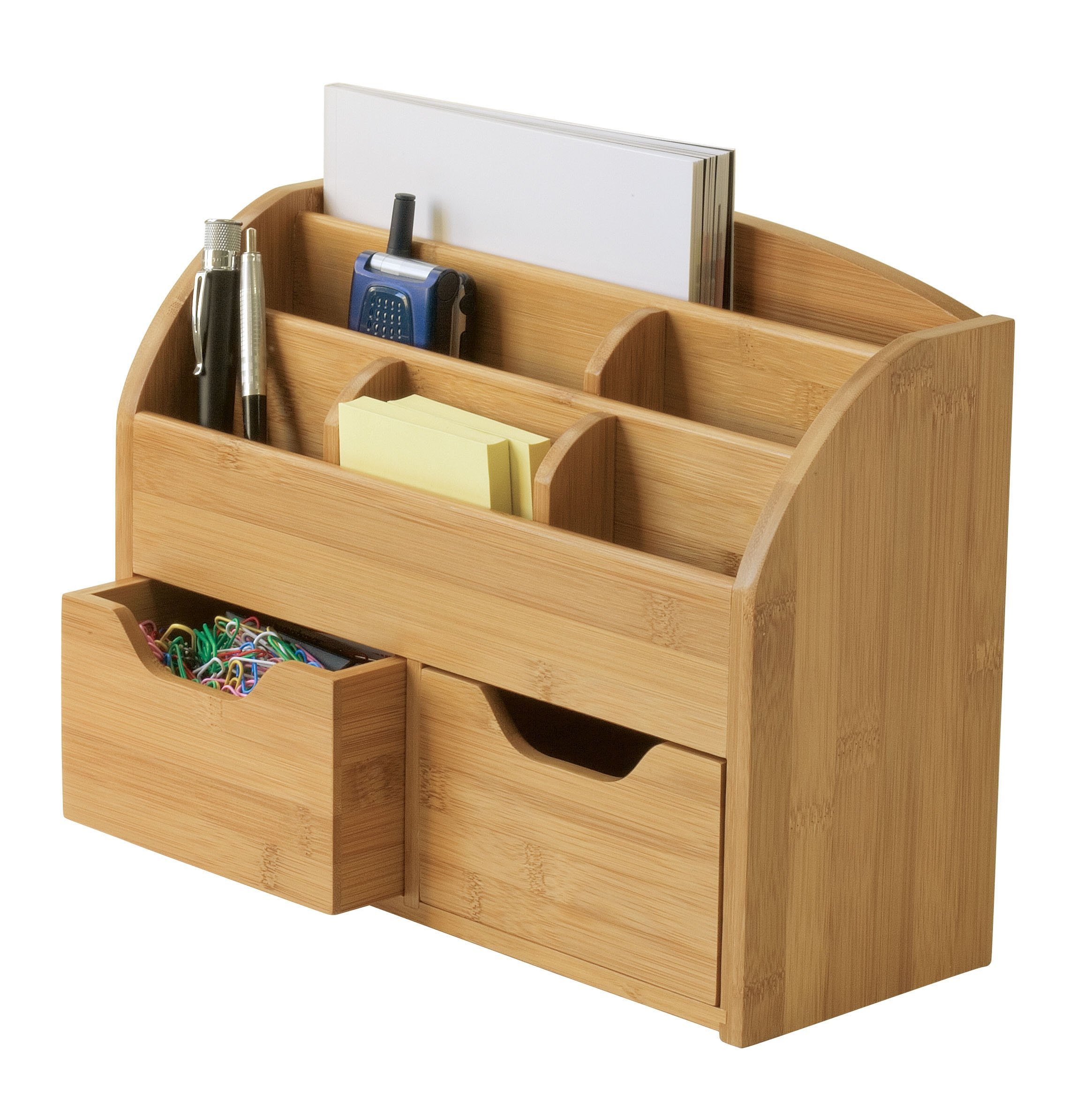 Lipper International 809 Schreibtisch-Organizer aus Bambusholz, platzsparend, 33 x 25,4 x 14 cm