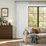 Rideaux plissés Triple Pinch pour le salon 90 Rideaux en lin de pouce 2 Panneaux Set Crème naturelle Filtration de lumière Semi Sheer Pinch Pleat Draps Mémoire entraînée 90 Décor moderne à la maison à longue durée de pouce