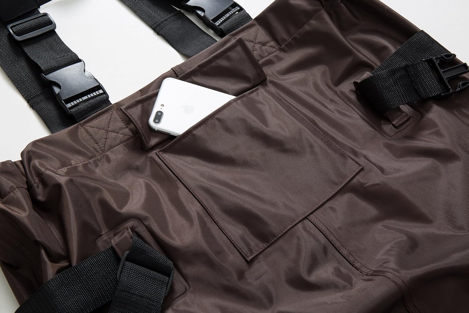 Duck and Fish Brown Chest Wader Cleated Boot Foot with Waist Belt