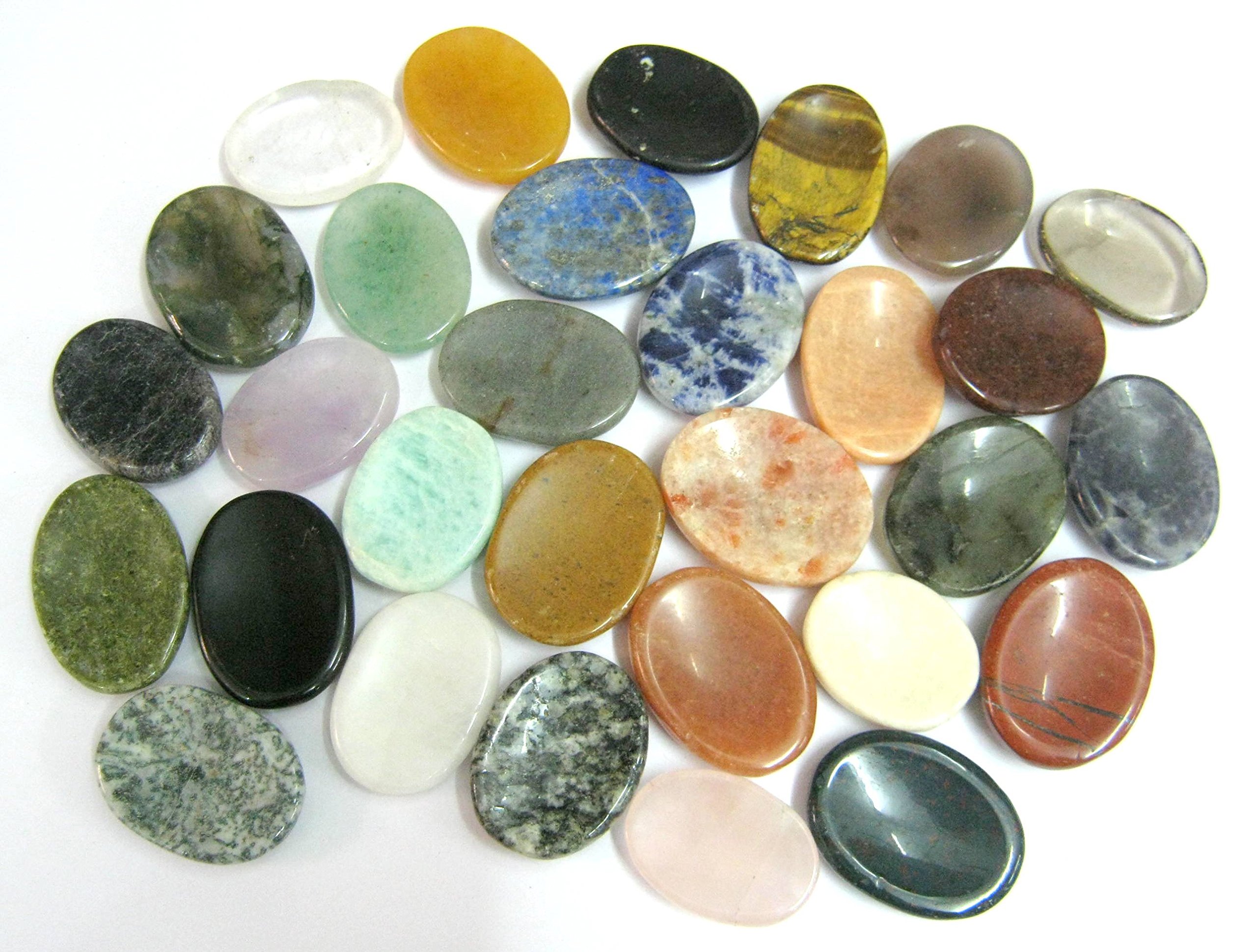Treinta piedras preciosas piedras de preocupación Reiki cristal curativo regalo de bienestar metafísico pulgar piedra poderosa meditación energía hecha a mano