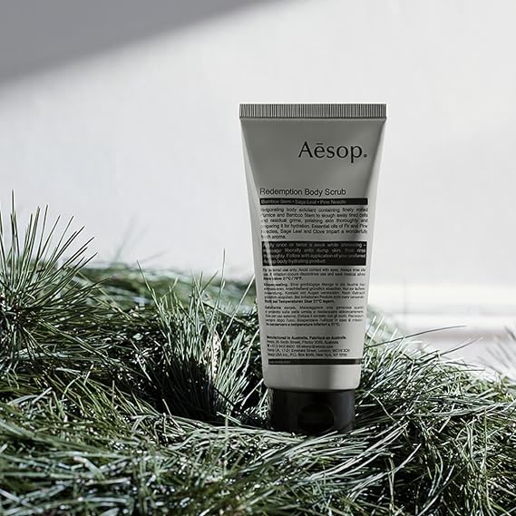 Aesop Redemption Body Scrub | Fine-Grain Exfoliating Body Polish with Bamboo, Pumice & Sage | Smoothing, Cleansing Scrub for All Skin Types Fresh Alpine, Woody Aroma | 6.2 oz