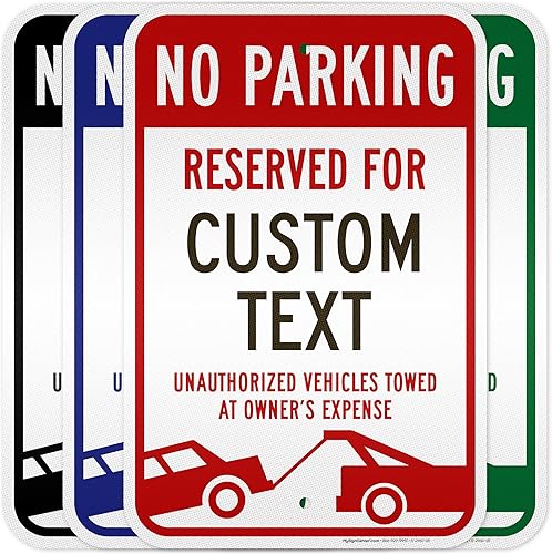 Miniatura 16 de My Sign Center - Letrero personalizado de no estacionamiento, letrero de estacionamiento reservado personalizado para negocios, 10 x 14 pulgadas,