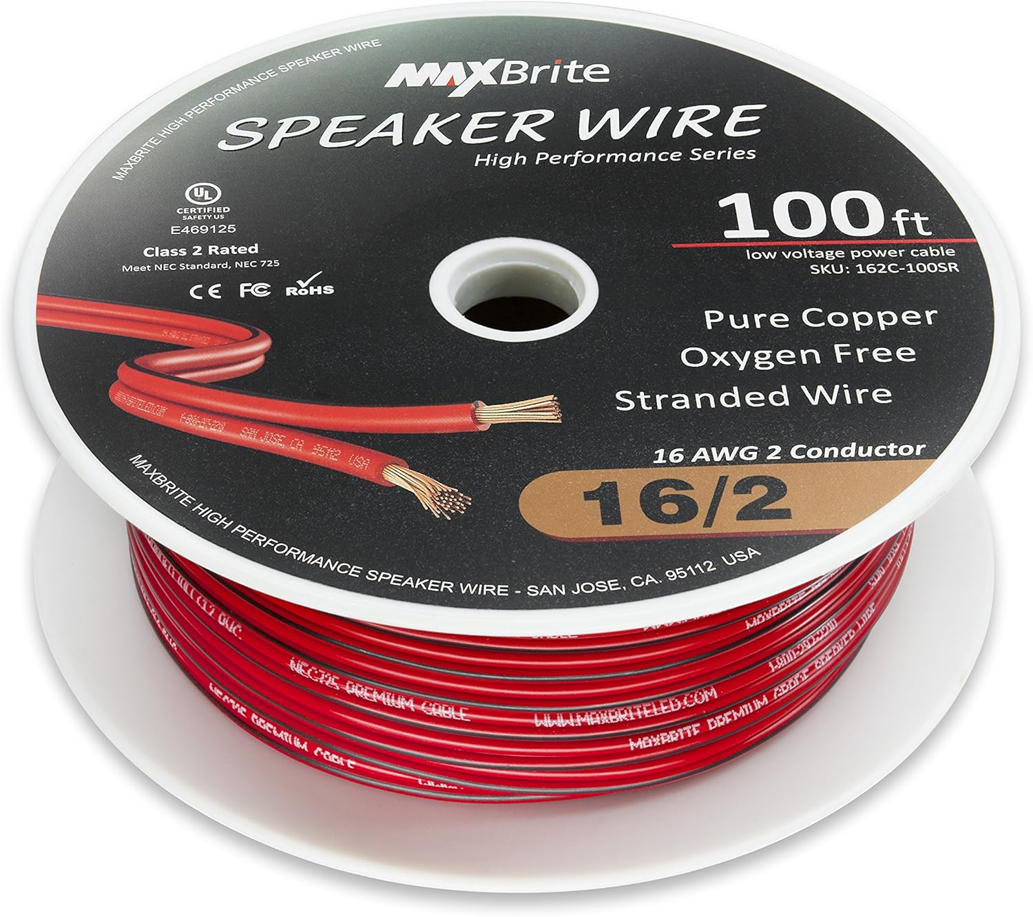 Get Discount Offer 100 ft. 16 Gauge Stranded Flexible Dual Conductor Bonded Zip Cord Wire, Oxygen Free Pure Copper - UL Listed Class 2