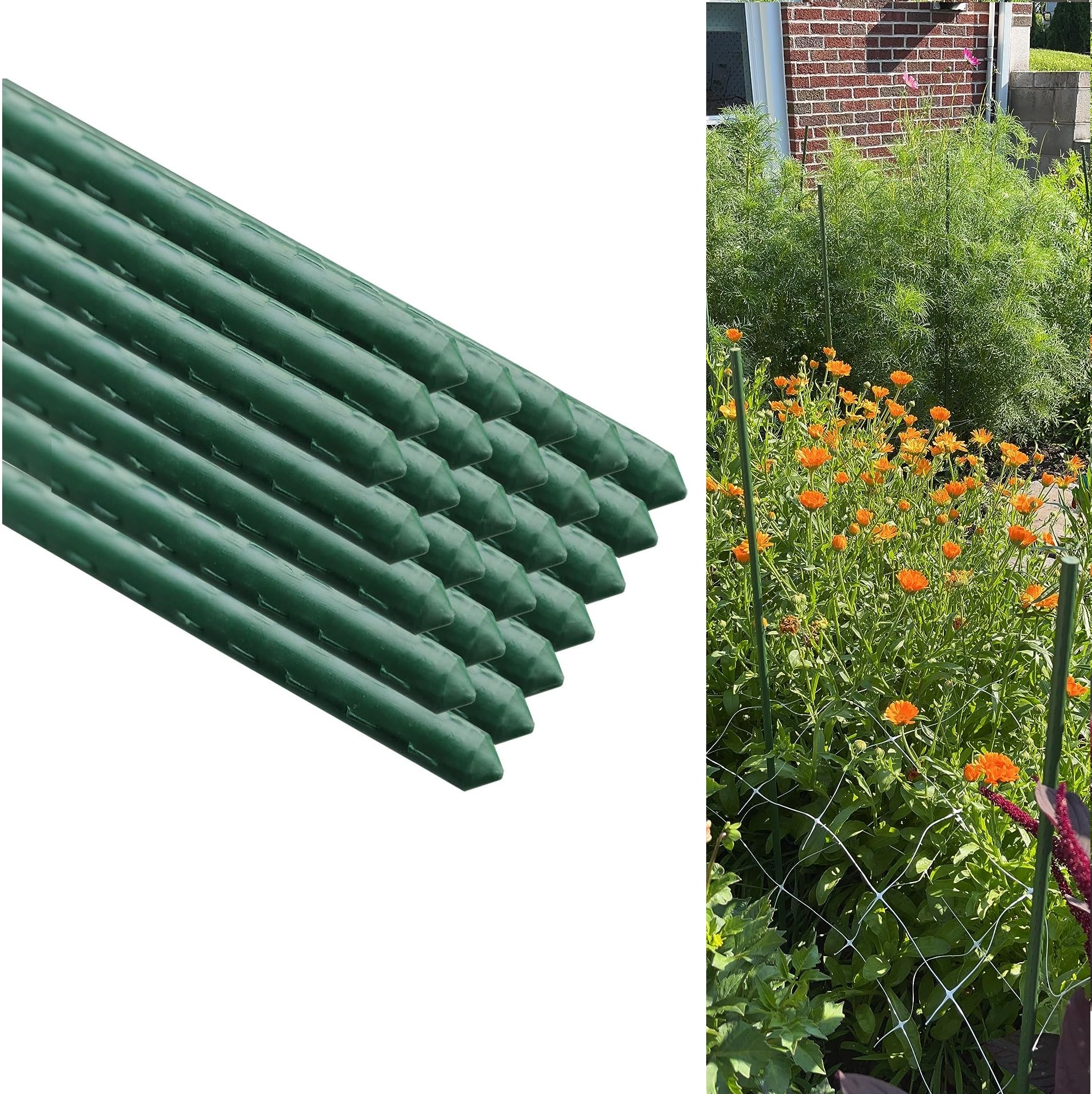 121,9 cm Pflanzenstütze Gartenstecker Stahl Pflanzstäbe 25 Stück