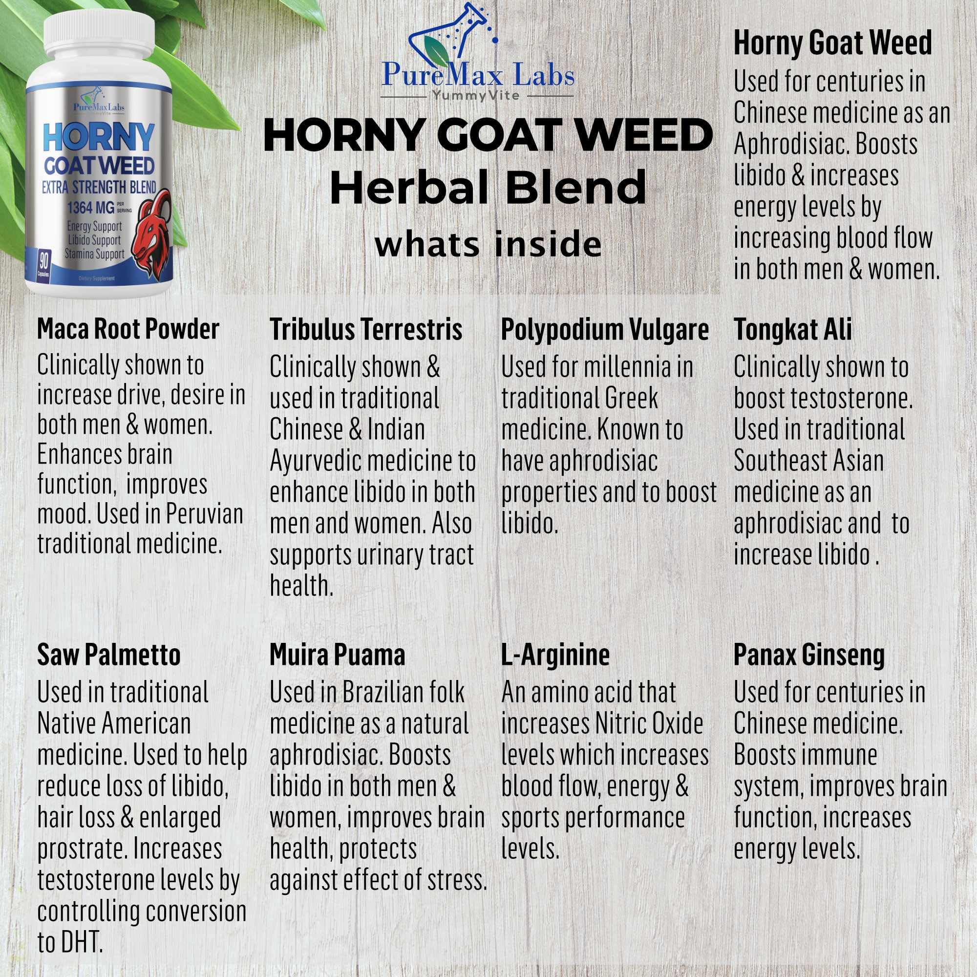 Horny Goat Weed Extra Strength Blend, 90 Capsules — Amazon image 3
