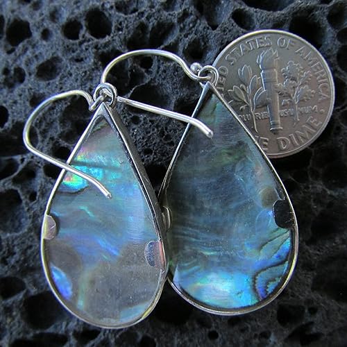 Miniatura 7 de Manta Ray Wave Earrings Sterling Silver Abalone Shell Pearl