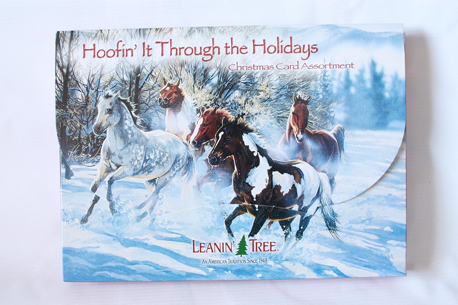 LEANIN' TREE 20 PACK DESIGN CHRISTMAS CARDS HOOFIN' IT