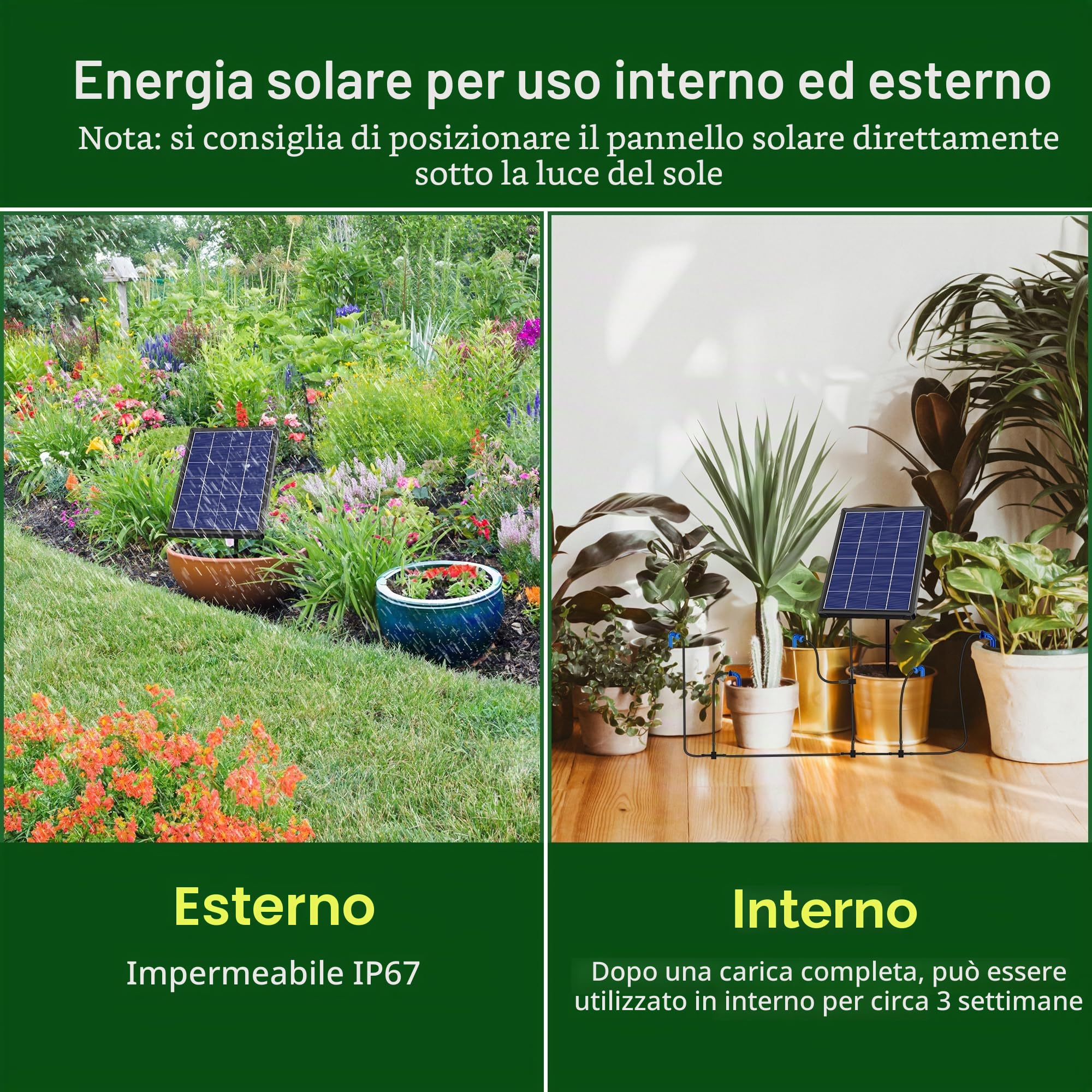 Biling Sistema solare per irrigazione balcone, 15 m, 3,5 W, piante, aiuola