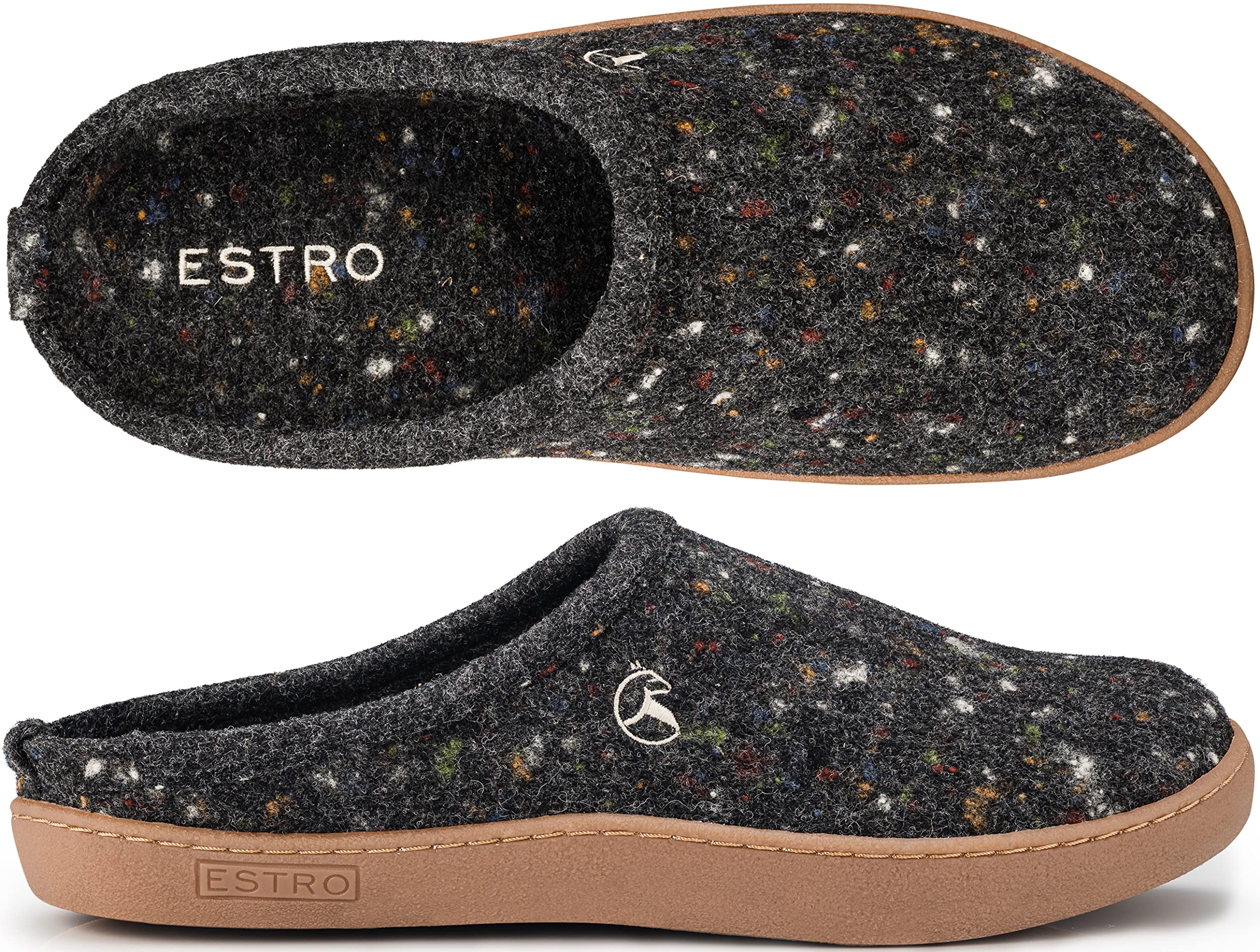 ESTRO Ciabatte Uomo Casa Feltro - Pantofole Uomo Feltro Ciabatte Casa Babbucce Pantofole Chiuse DUO