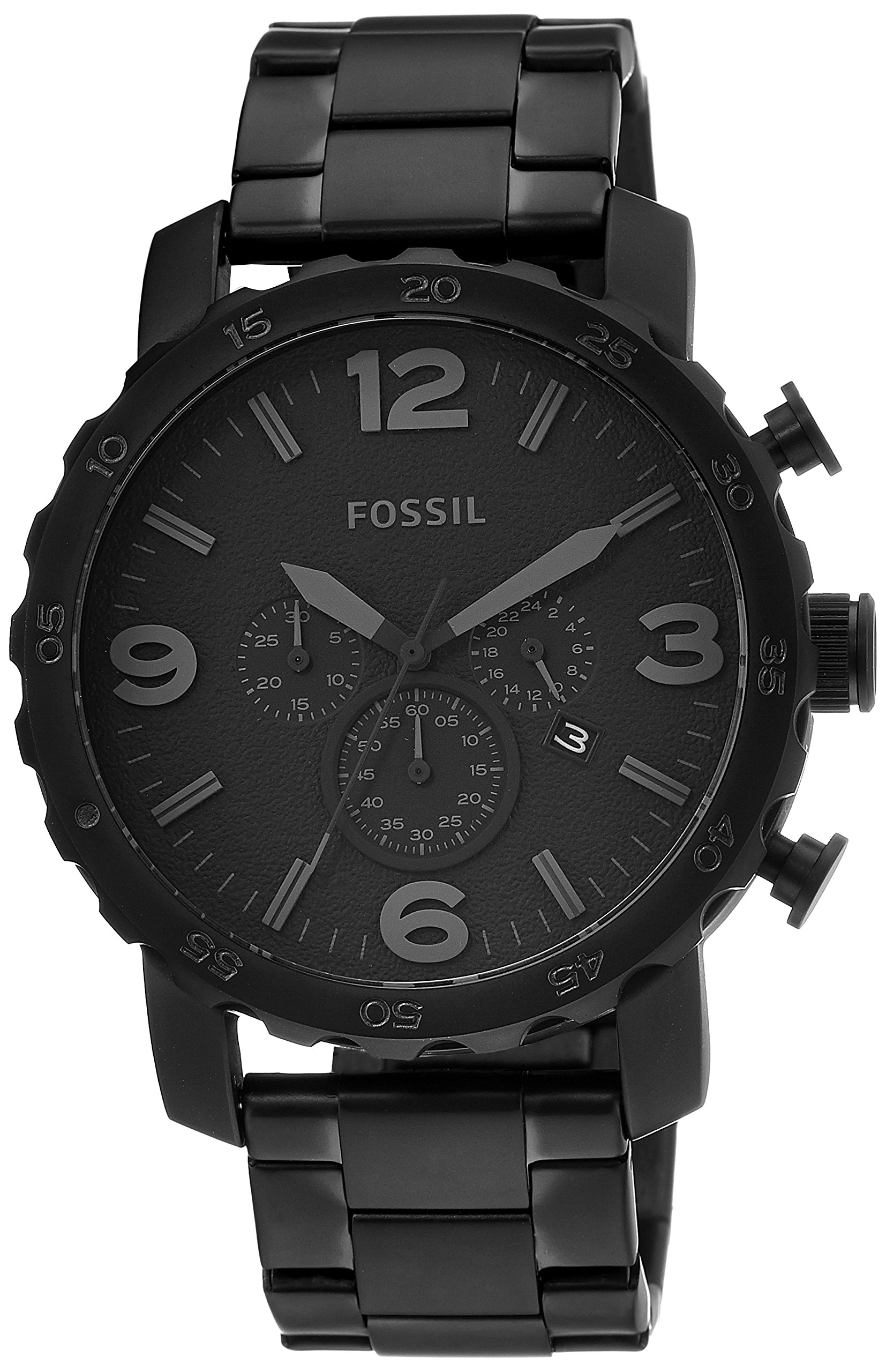 Fossil Men Stainless Steel Nate Chronograph Black Dial Watch-Jr1401I, Band Color-Black (B00YC08GJG) Amazon Price History, Amazon Price Tracker