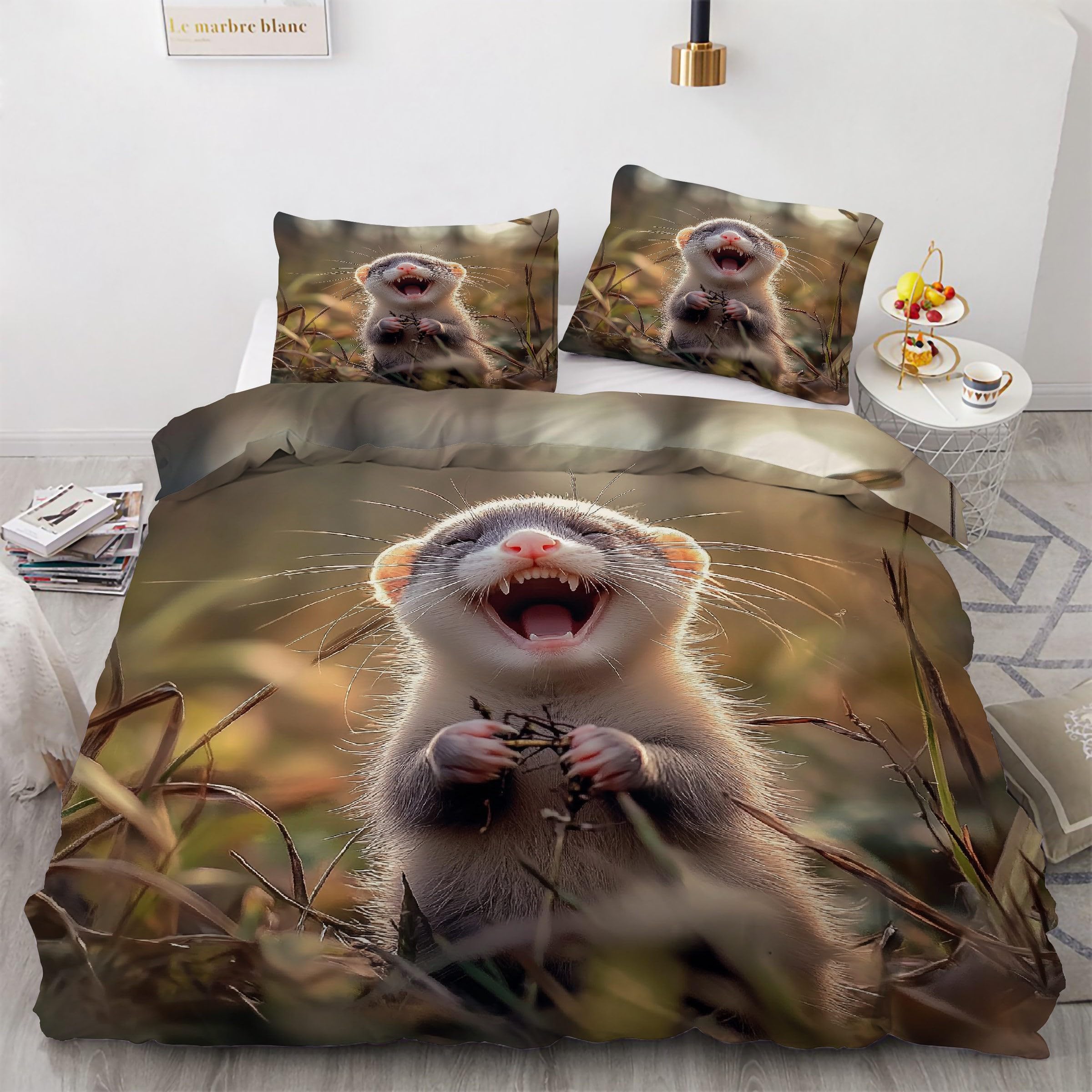 Housse de couette 160x200 animal en microfibre pour une chambre d'enfant douce