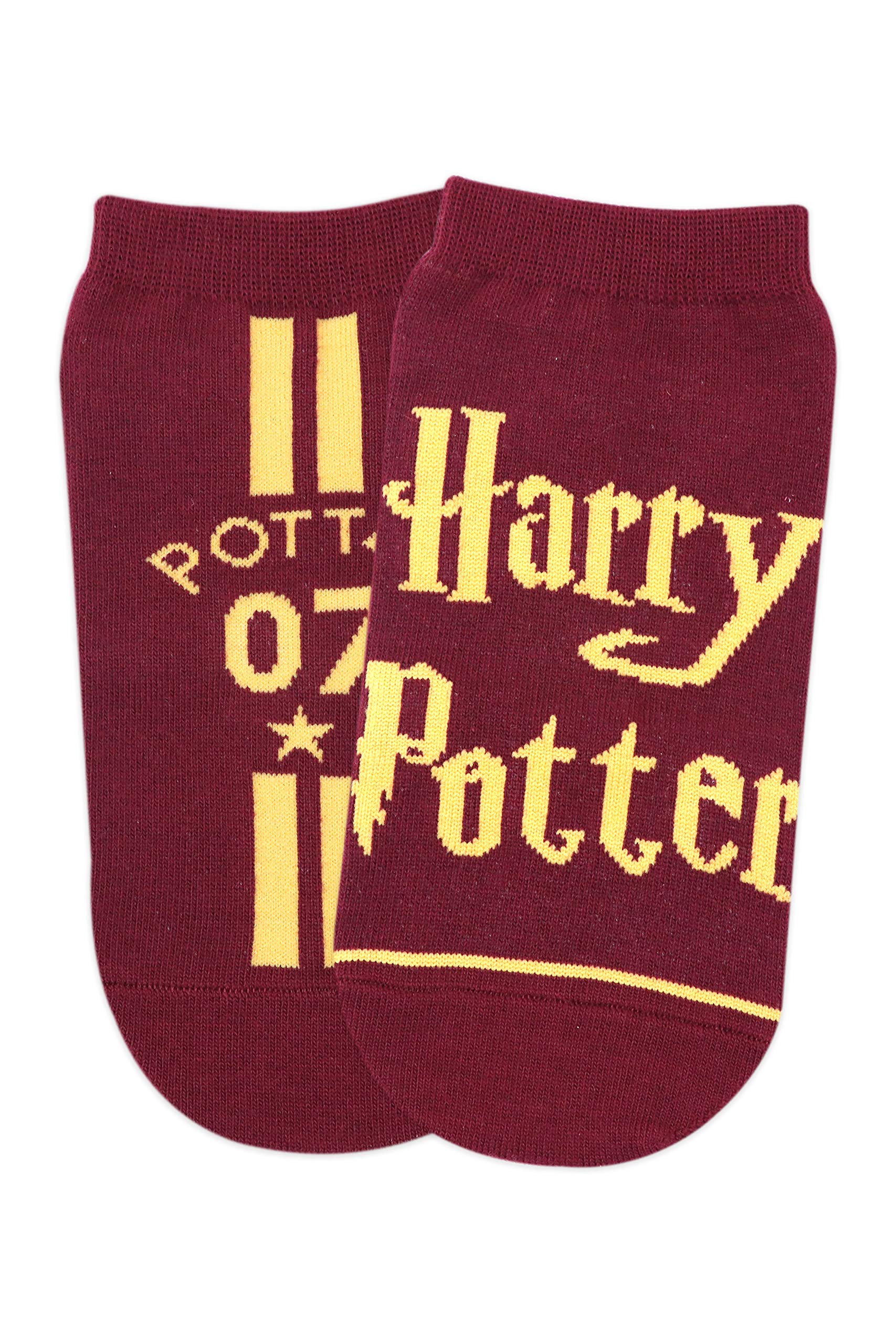SocksXpress Harry Potter Potter 07 & Harry Potter Logo Lowcut Socks for Women | Made with Cotton and Spandex Lowcut Ankle socks for women (Pack of 2)- Maroon