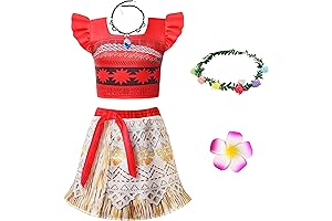 Little Ocean Princess Adventure Dress Fancy Party Outfit Two-Pieces Crop Top Tassel...