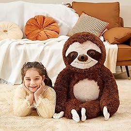 IKASA Giant Sloth Stuffed Animal Hanging Three Toed 30 Plush Toy,Large Big Jumbo Soft Toys,Huge Size Cute Fluffy Plushy Plushie,Gifts for Kids