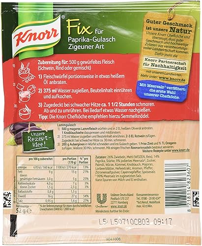 Miniatura 2 de Knorr Fix gulasch con pimientos (Paprika-Gulsch Zigeuner Art) (paquete de 4)