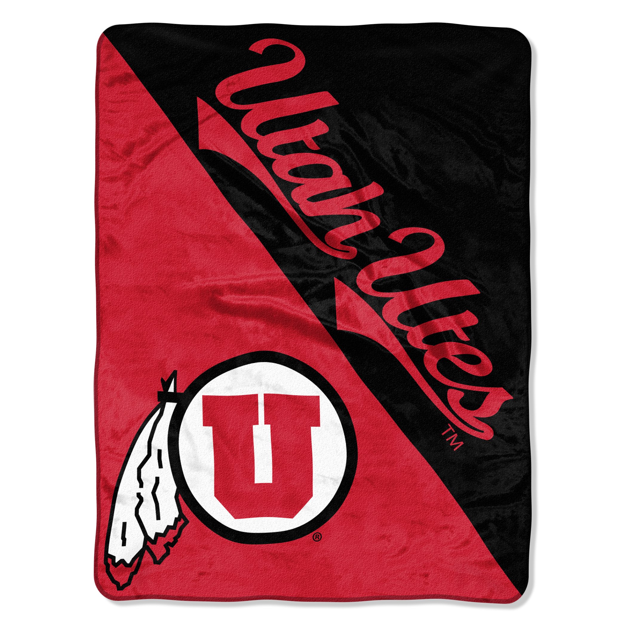 Northwest NCAA Utah Utes Unisex-Adult Micro Raschel Throw Blanket, 46" x 60", Halftone