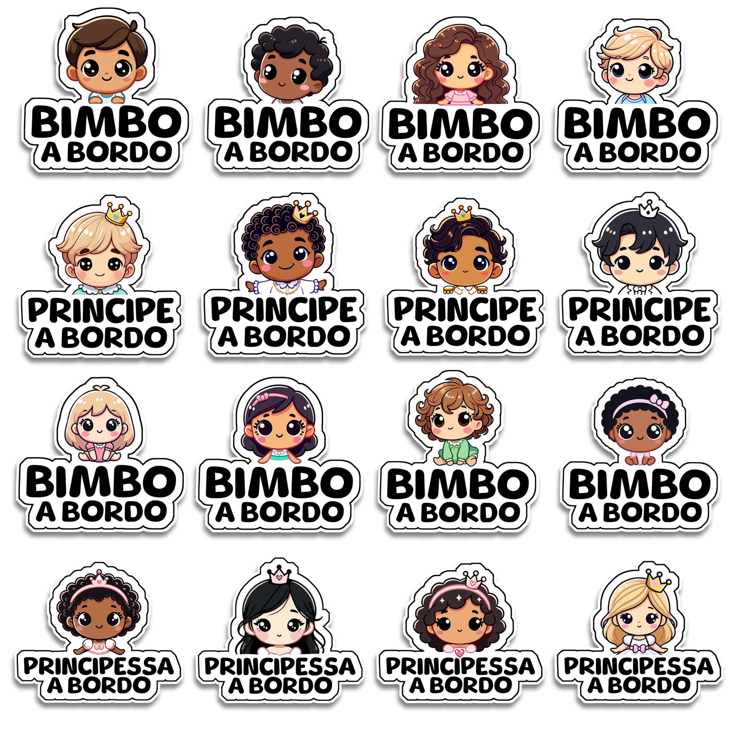 Adesivo Bimbo A Bordo Principessa - 16.5x14.5cm, Diamantato, Resistente UV E Impermeabile Per Auto - Foto 3