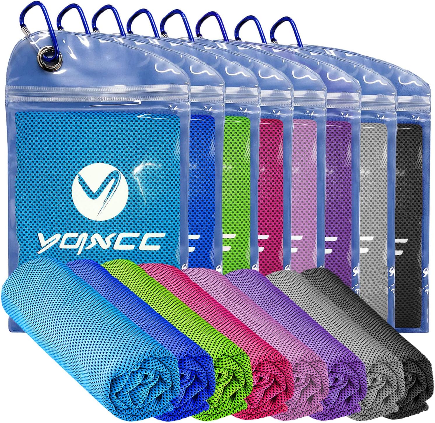 YQXCC 8 Pack Cooling Towel (47"x12") Ice Towel for Neck