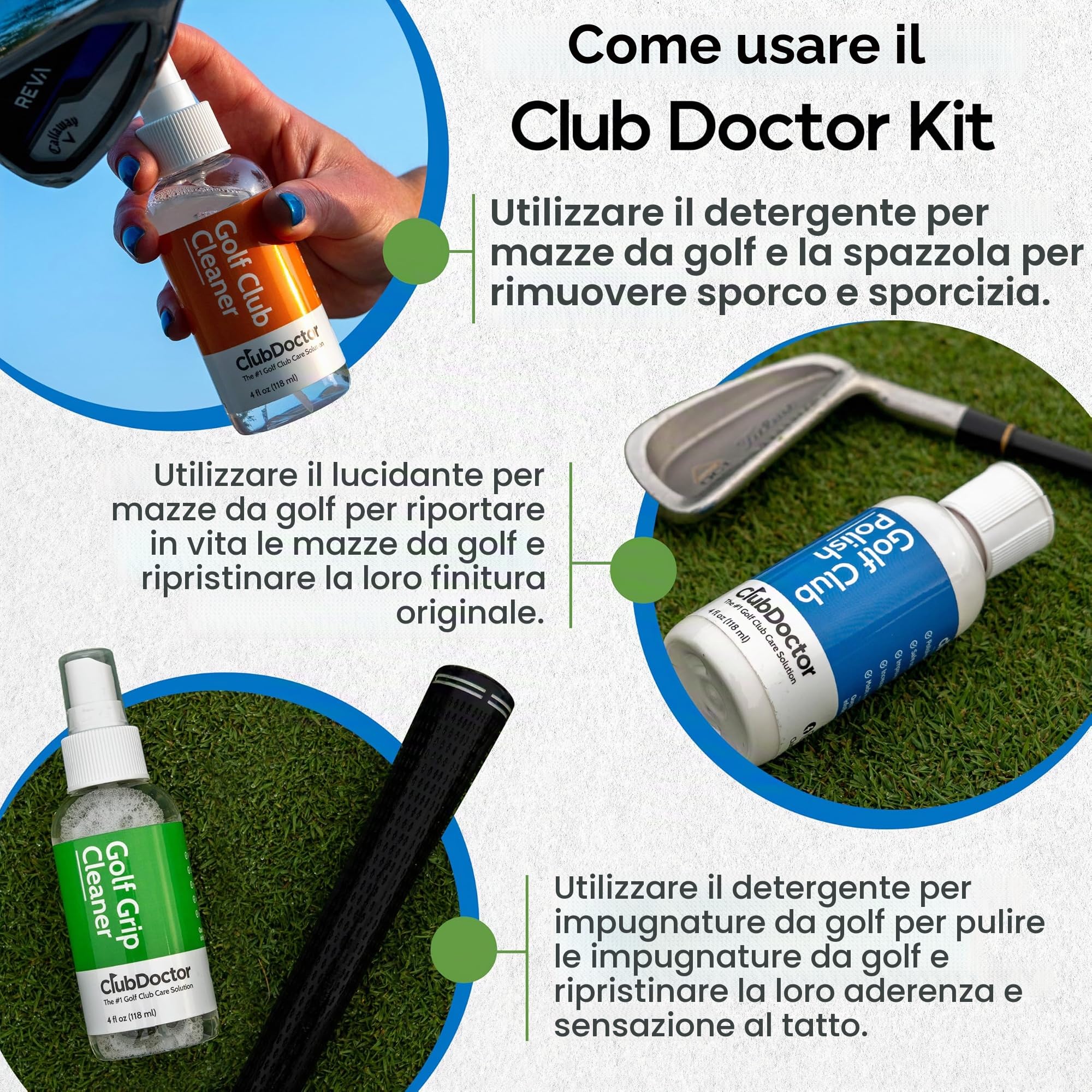 Club Doctor Golf Club Care Kit, Detergenti Unisex