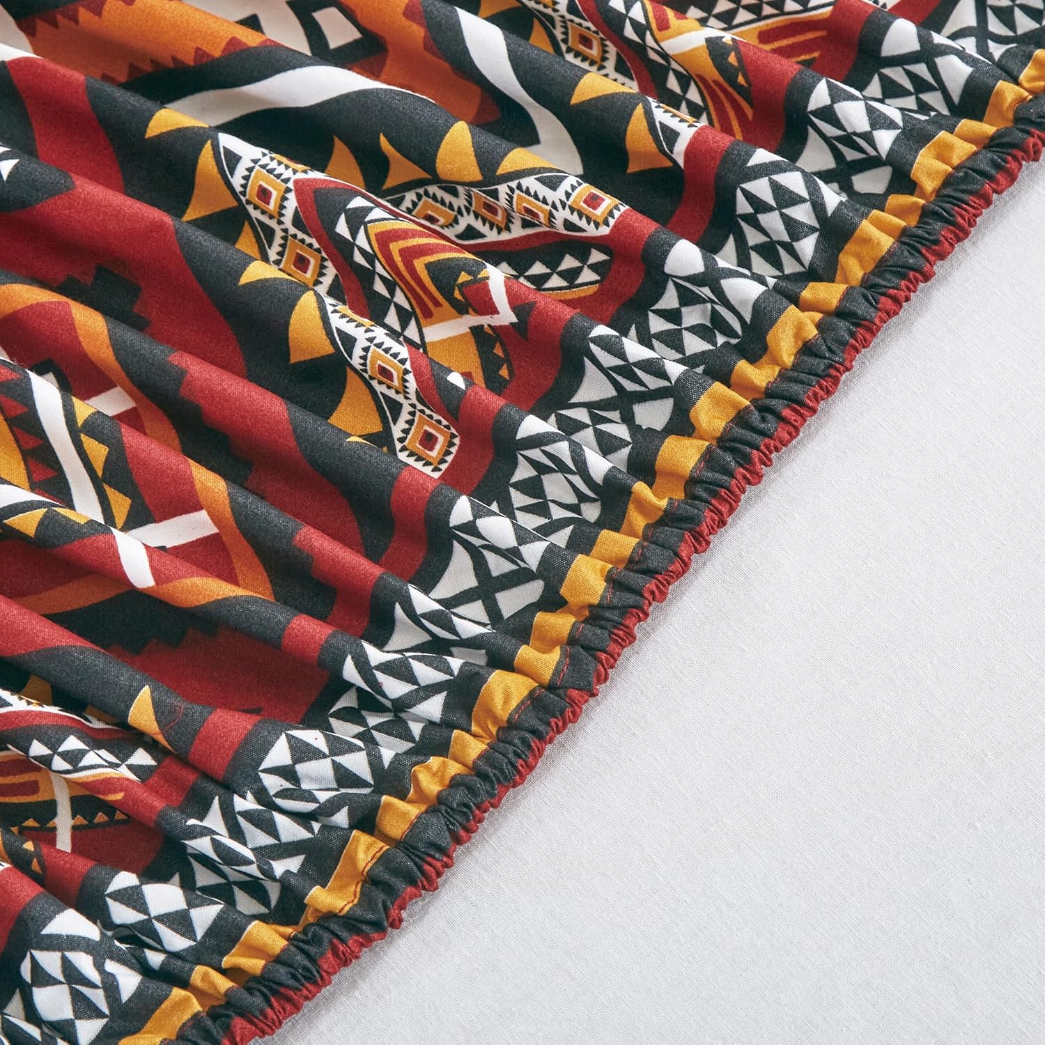 Chezmoi Collection 4-Piece Southwestern Sunset Cowboys Sheet Set California King Size - Multicolor Red Orange Black White Printed Brushed Microfiber Lightweight Breathable Deep Pocket Bed Sheets - Image 7