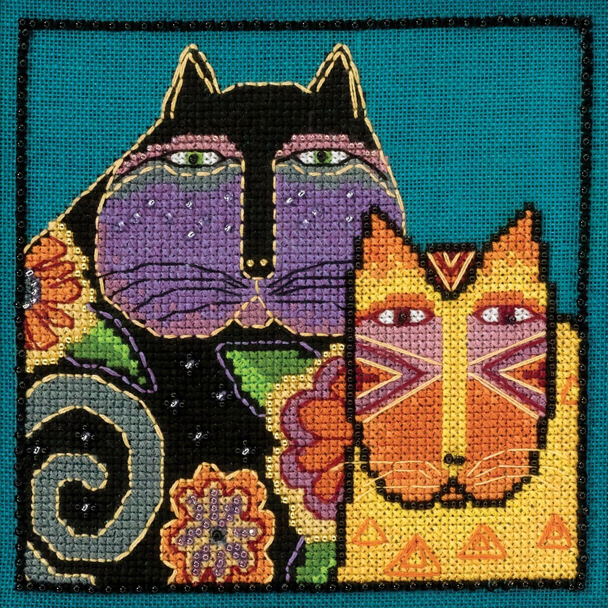 Mill Hill Feline Friends Beaded Counted Cross Stitch Kit (Aida) 2015 Laurel Burch LB305116