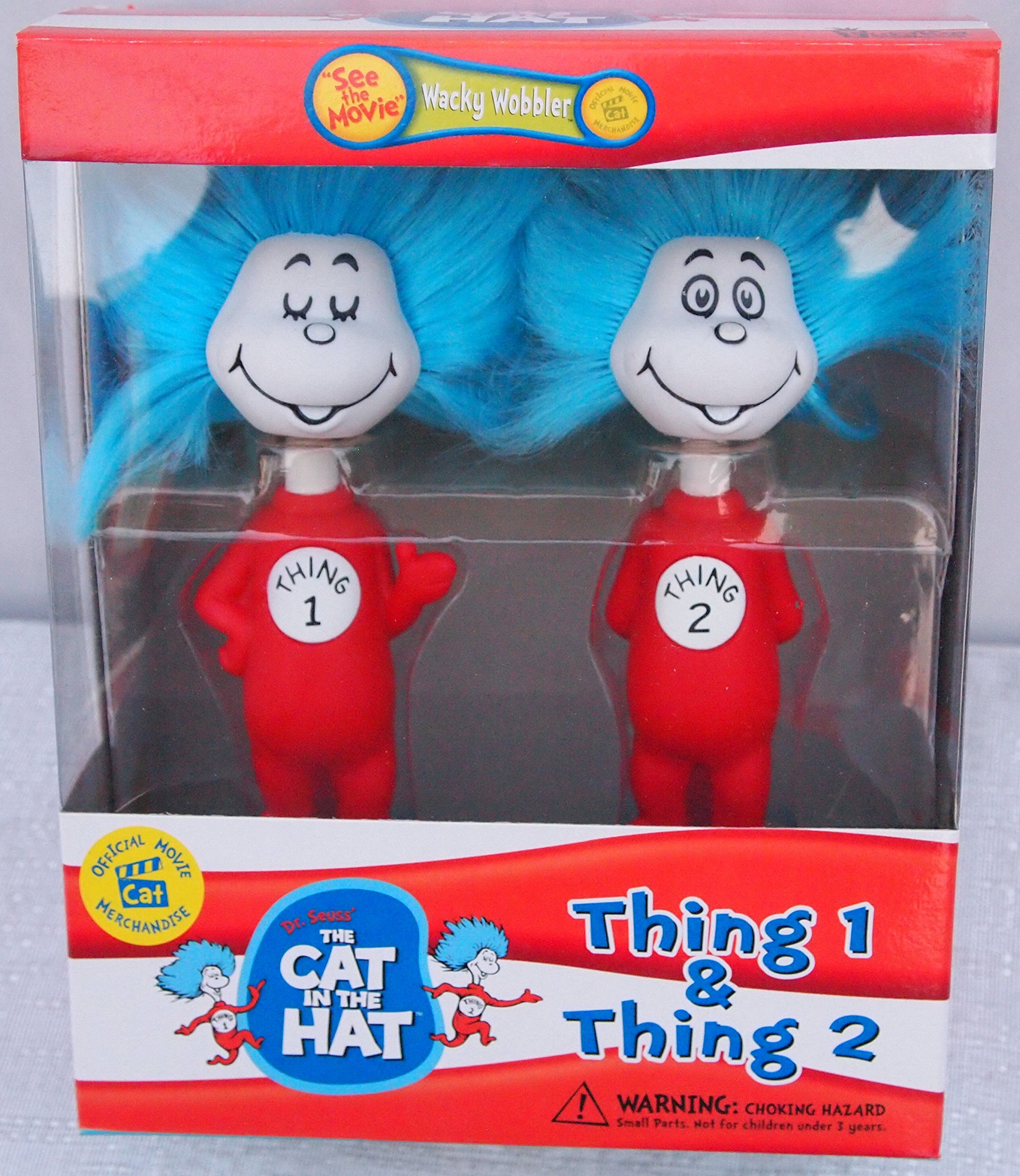 Amazon Com Dr Suess Gato En El Sombrero Cosa 1 Y Cosa 2 Bobble Head Toys Games