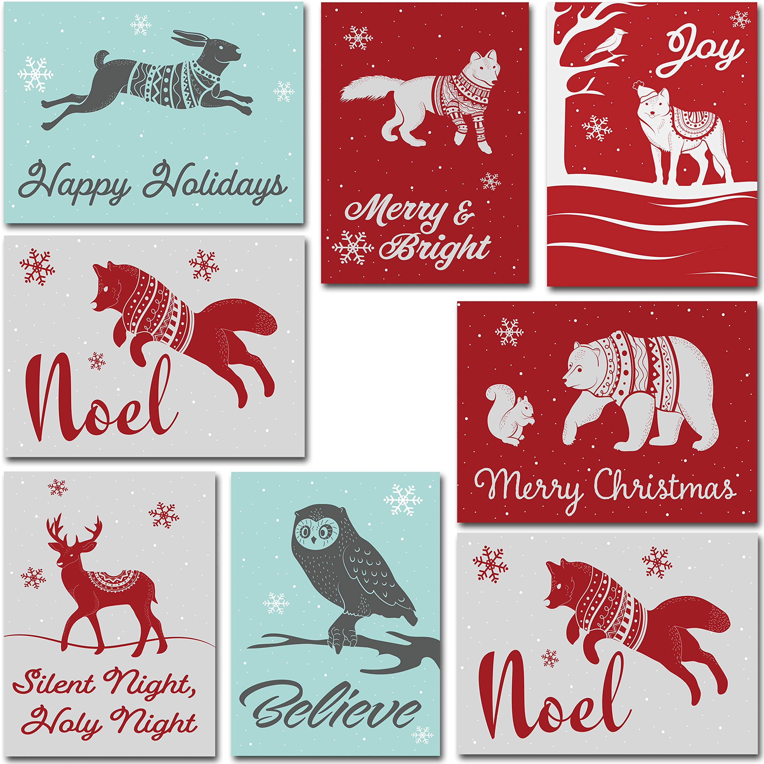Biglietti Vuoti Ad Acquerello Con Animali - 30 Biglietti + Buste Per Ringraziamenti E Auguri - 3