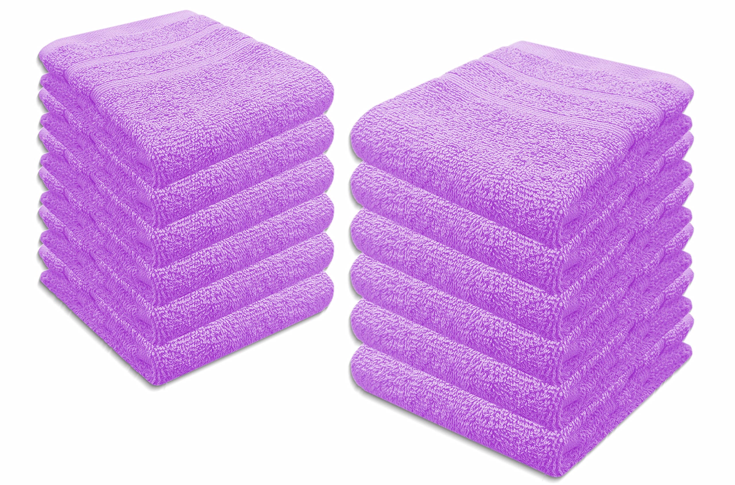 A & B TRADERS Guest Towels Packs 100% Egyptian Cotton 30cm x 50cm Soft Quick Dry (Pink, 12)