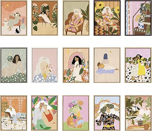 Miniatura 4 de Kate and Laurel Sylvie - Lienzo enmarcado para pared, diseño de vino al día, 18 x 24 pulgadas, arte abstracto moderno decorativo de mediados de