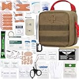 Everlit 180 Pieces Tactical First Aid Kit IFAK Molle EMT Pouch Outdoor Camping Emergency Kits for for Camping Boat Hunting Hiking Home Car Earthquake and Adventures