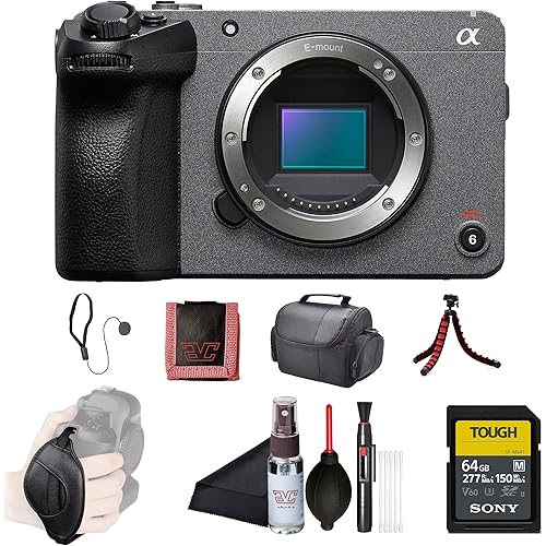 Sony FX30 Cinema Line Camera Body (ILME-FX30B) – 26MP APS-C Sensor | 4K Super 35 Recording | 64GB SF-G Tough Card, Bag, Flex Tripod, Hand Strap, Card Wallet, Cap Keeper, Cleaning Kit