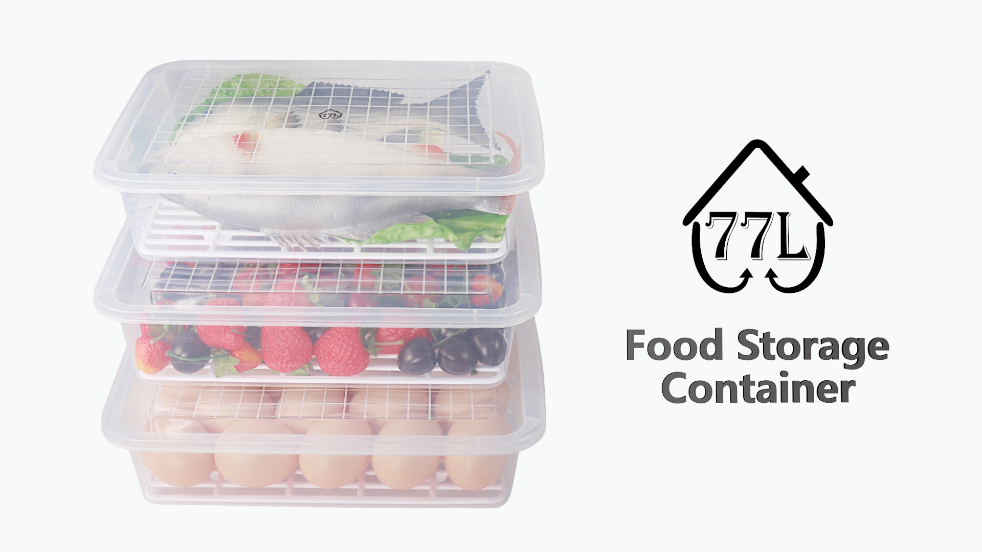 Amazon.com: 77L Food Storage Container, (3-Pack) Plastic Food