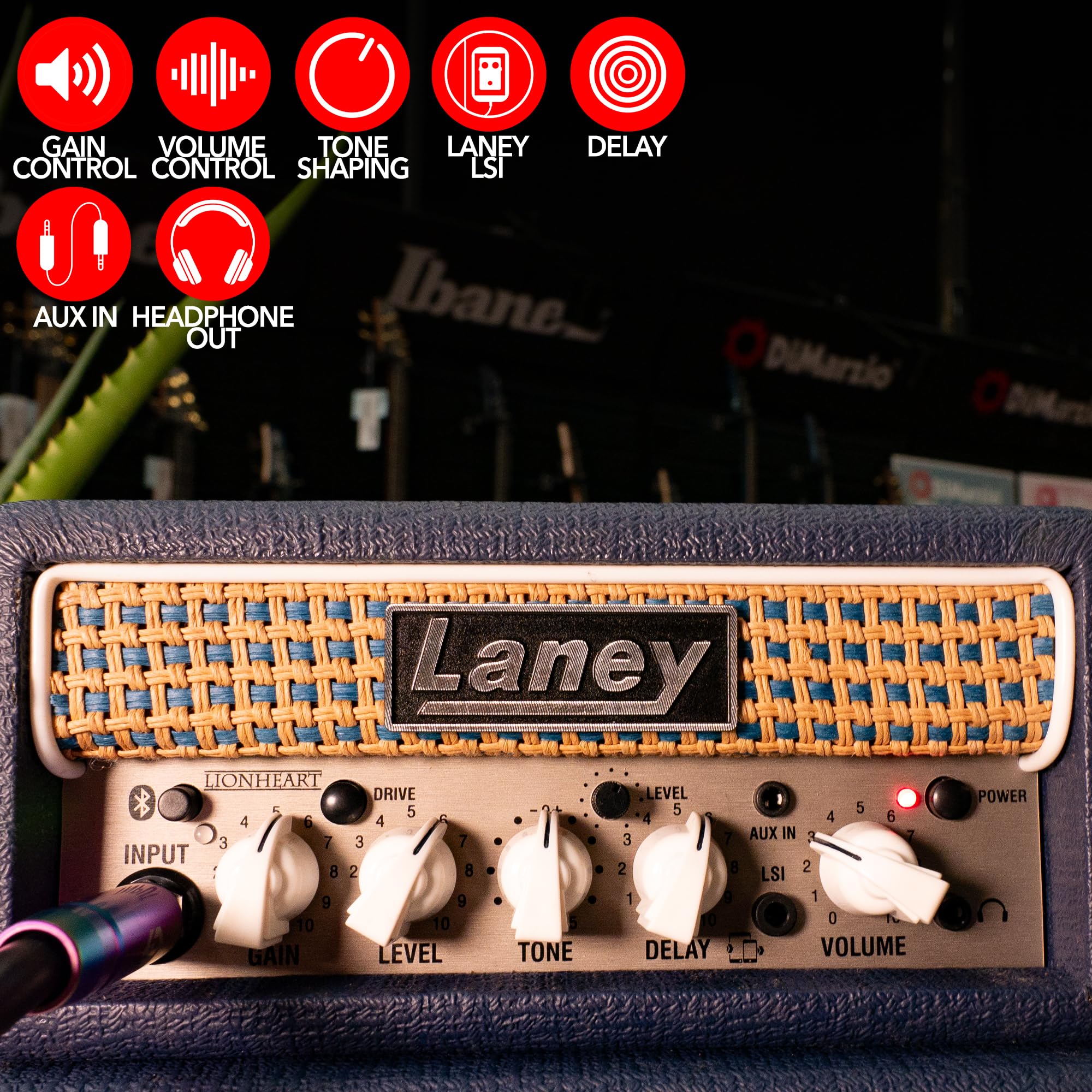 Laney MINISTACK Bluetooth- Batteriebetriebene Gitarren Amp mit Smartphone-Schnittstelle - Lionheart Edition
