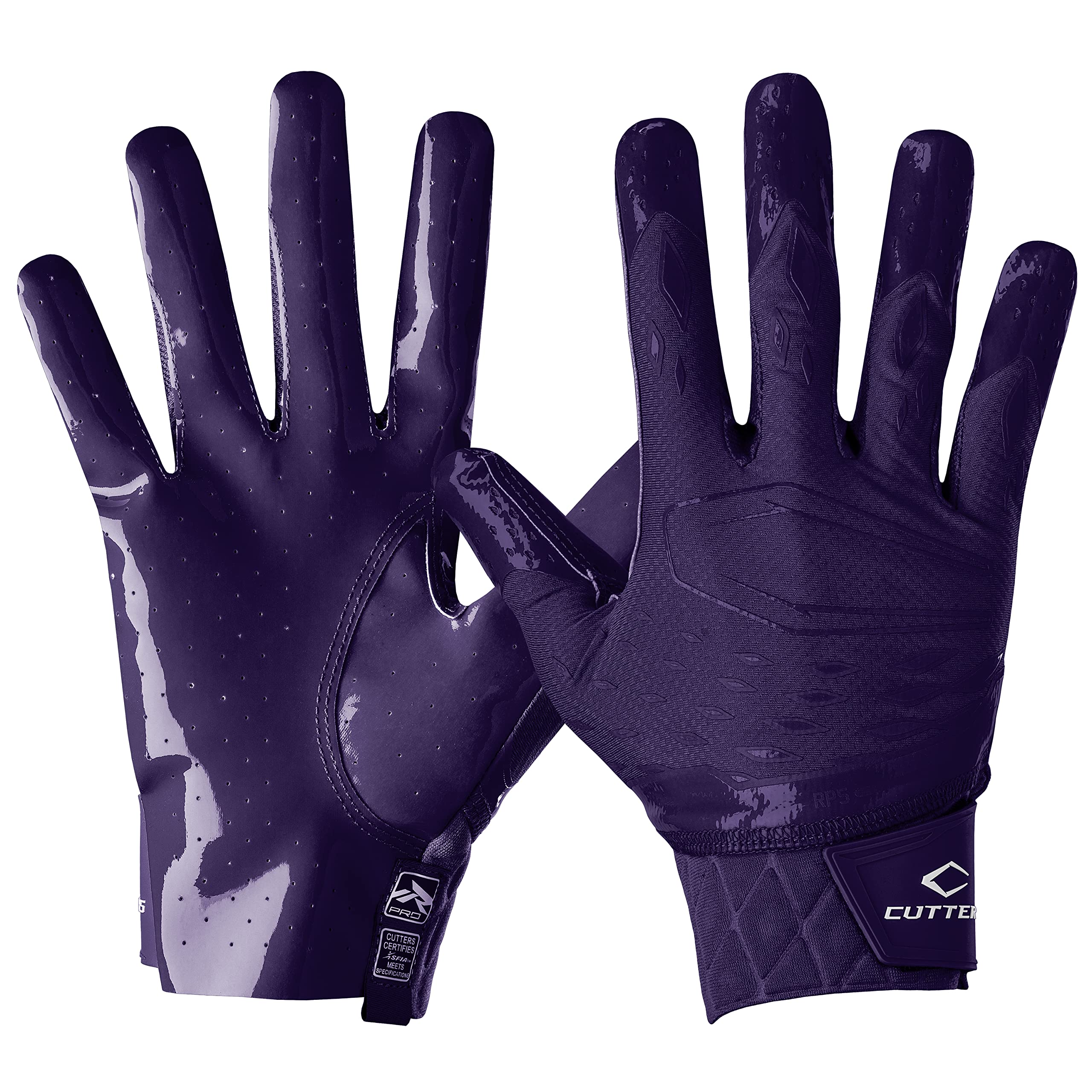 Cutters Rev Pro Football Gloves, Men's Sticky Ultra Grip Receiver Gloves, Adult, 1 Pair