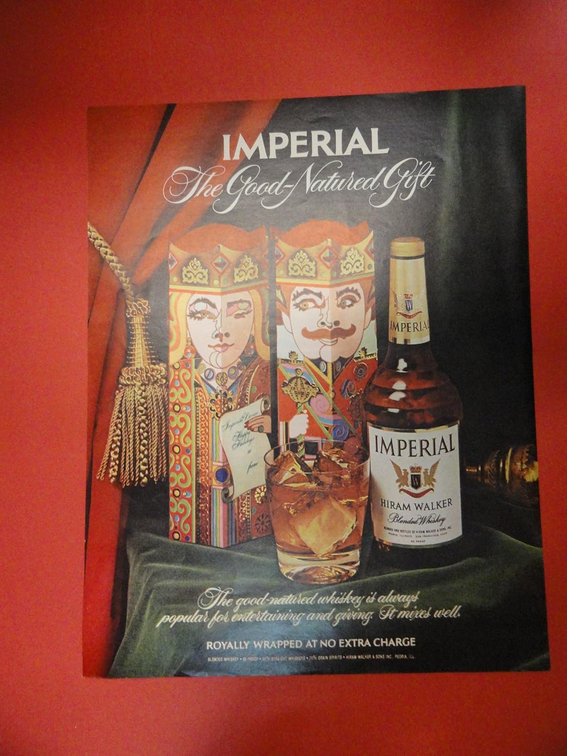 Imperial Hiram Walker whiskey, print ad (the goodnatured
