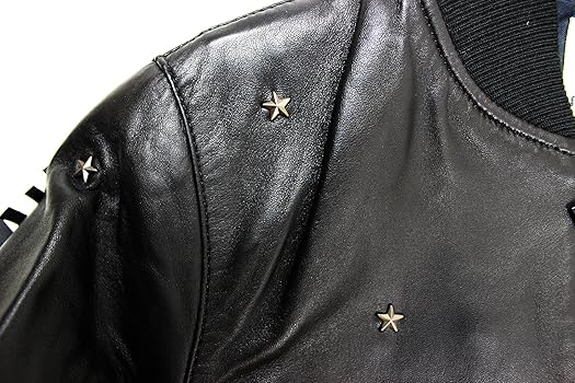 Amazon | [モダンマン] レザー スタッズフリンジMA-1 BLACK M | コート