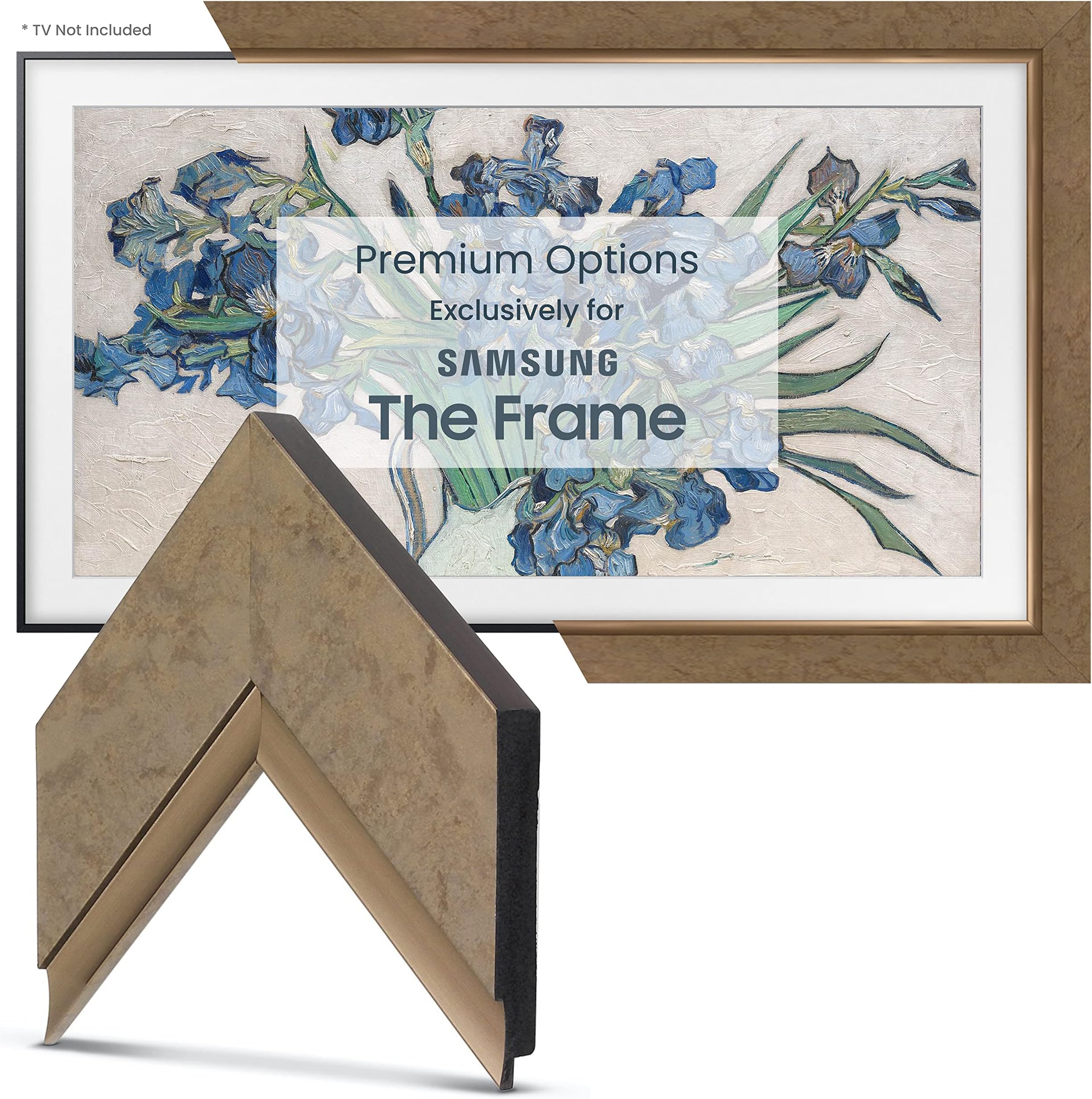 Frame My TV Deco TV Frames - Contemporary Bronze Smart Frame Compatible ONLY with Samsung The Frame TV and Pro (65", Fits 2021-2025)