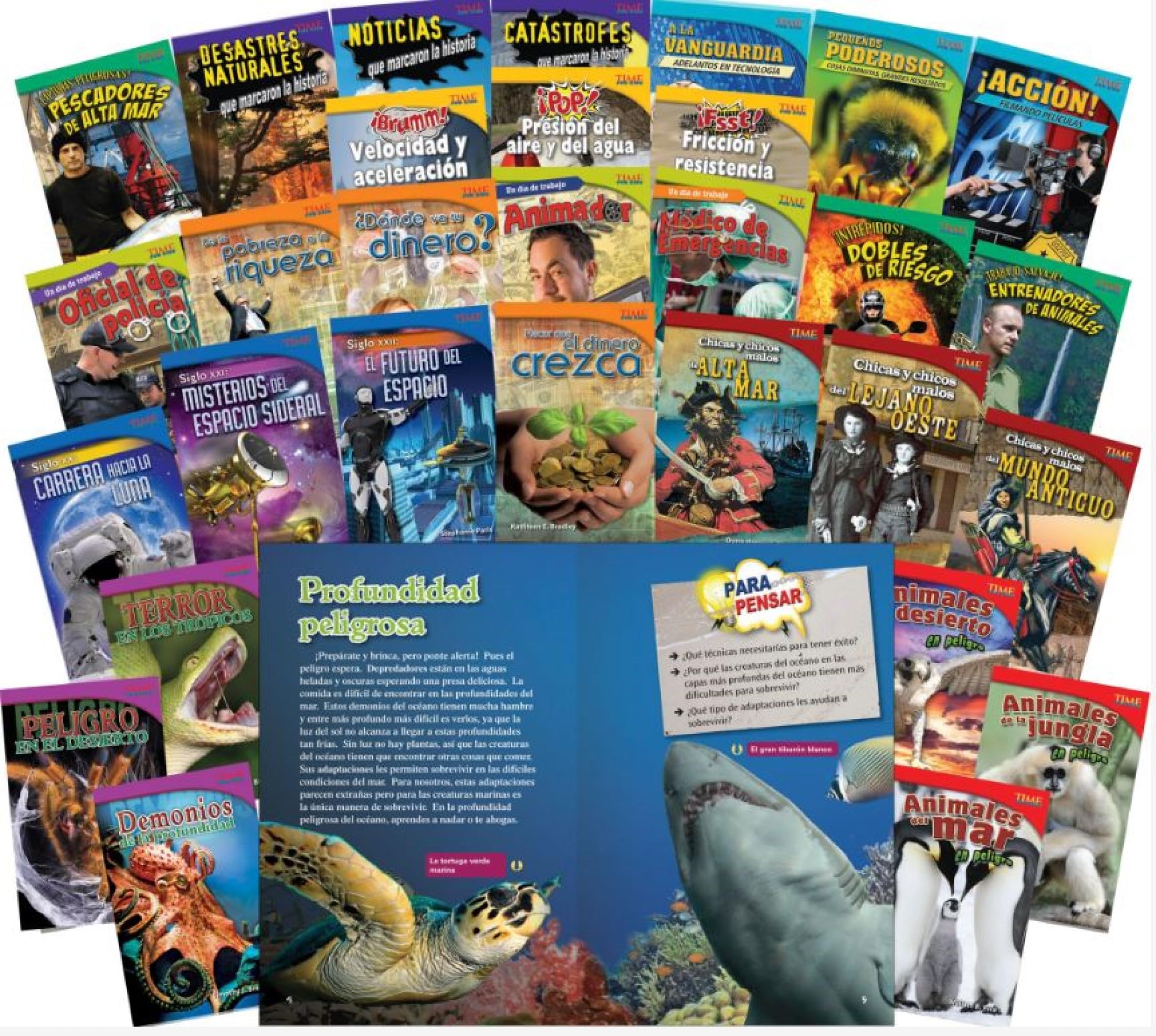 Time for Kids Informational Text Grade 5 Spanish 30-Book Set (Time for Kids Nonfiction Readers): Challenging Set (Teacher Created Materials Library Set)