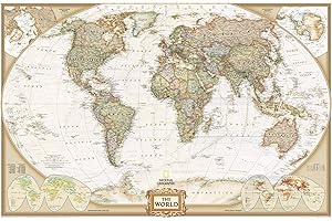 National Geographic Premium, Executive World Wall Map, 46 x 30.5 IN, Laminated