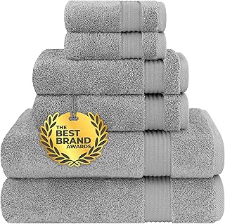 Cotton Paradise 6 Piece Towel Set 100% Cotton Soft Absorbent Turkish Tow...