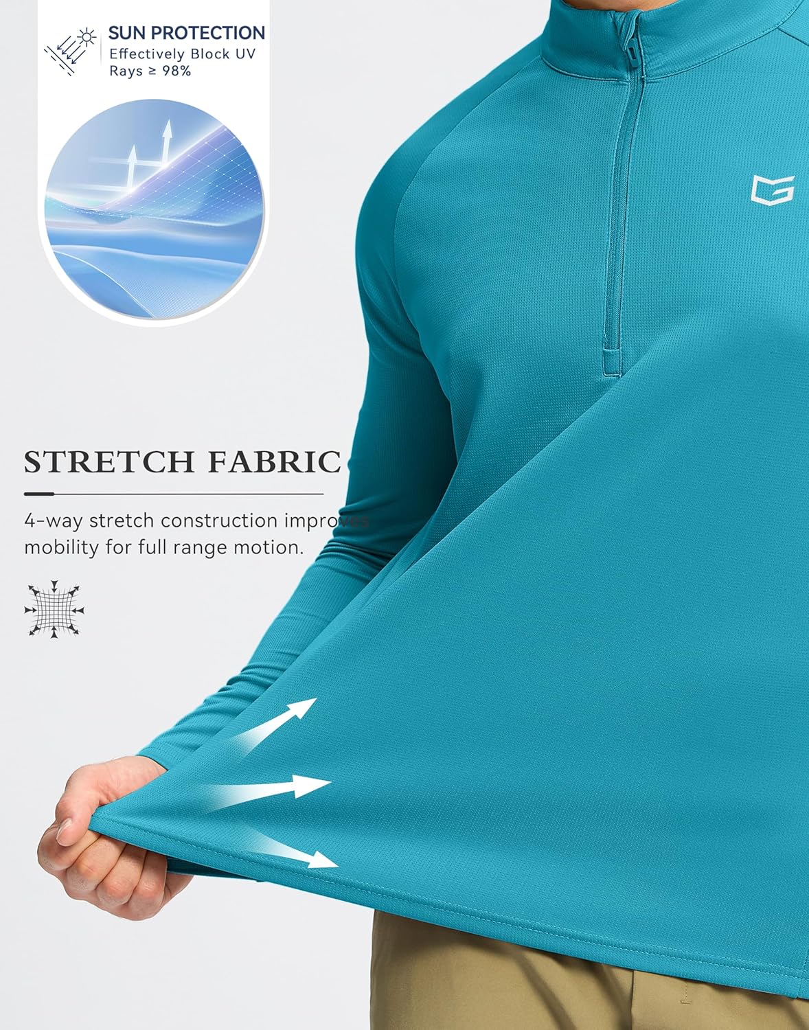 G Gradual Men's Running Shirts Long Sleeve Athletic Shirt Lightweight Quick Dry Quarter Zip Pullover for Men Workout Gym Golf - Image 6