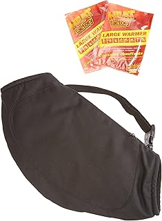 Heat Factory Fleece-Lined Hand Muff with Hand and Body Heat Warmer Pockets, Black
