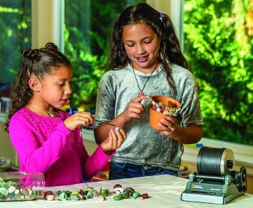 National Geographic Hobby Rock Tumbler Bundle for Kids and Adults | Noise-Reduced Barrel, 2.5 Lbs. Rough Gemstonesr, 4-Stage Grit, GemFoam Polish, Rock Polisher, Geology Hobby