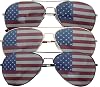 grinderPUNCH 3 Pack Bulk USA America Glasses - American Flag Aviator Sunglasses - Assorted Colors