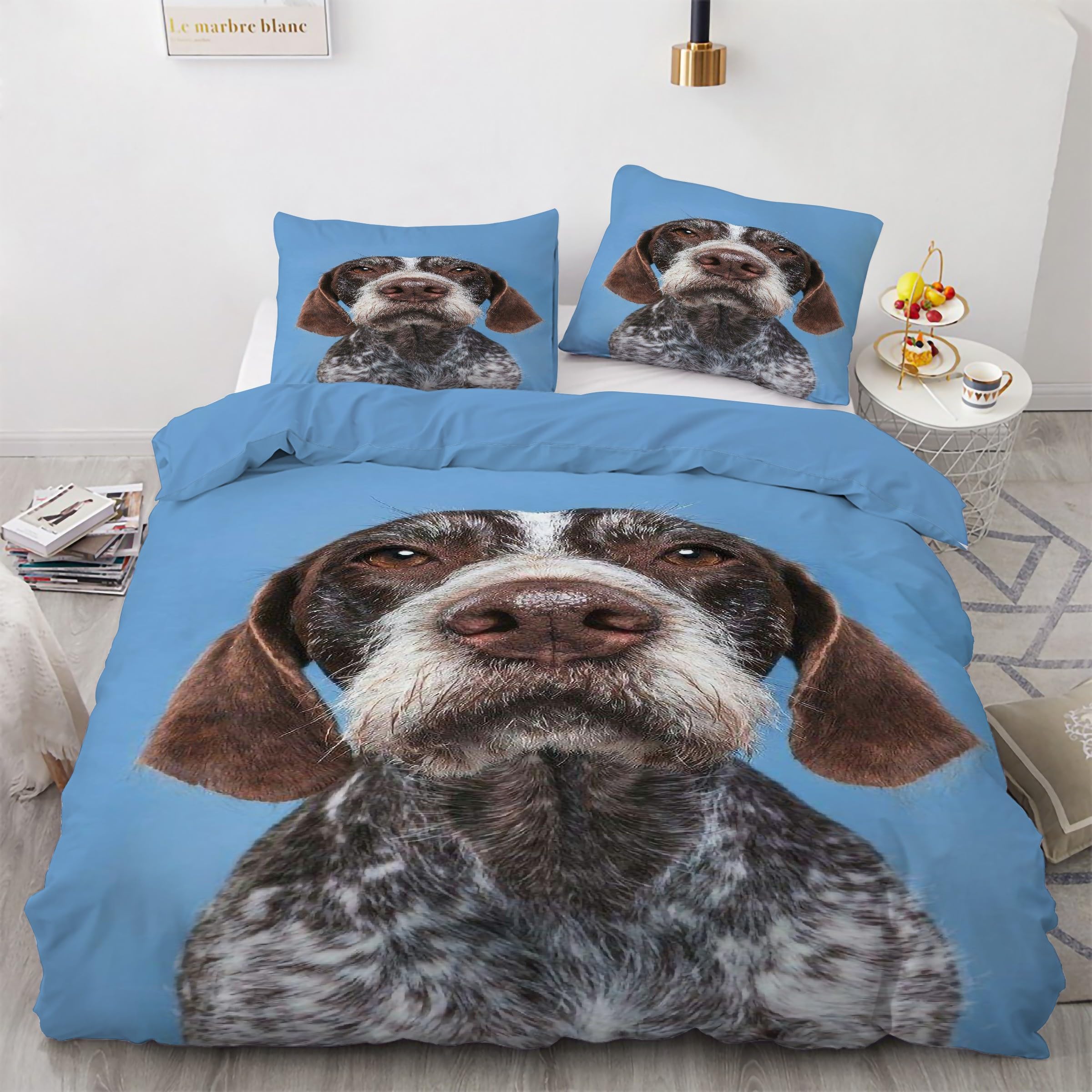 Housse de couette 200x200 chiots parure de lit 1 personne microfibre