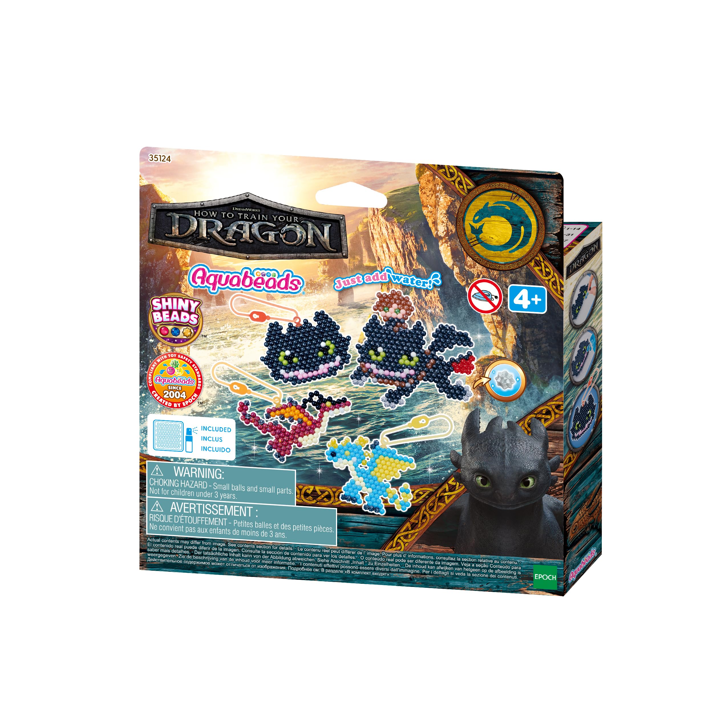 Aquabeads How to Train Your Dragon Craft Kit - Arts & Crafts Bead Activity Toy 35124, Multicolour, Small
