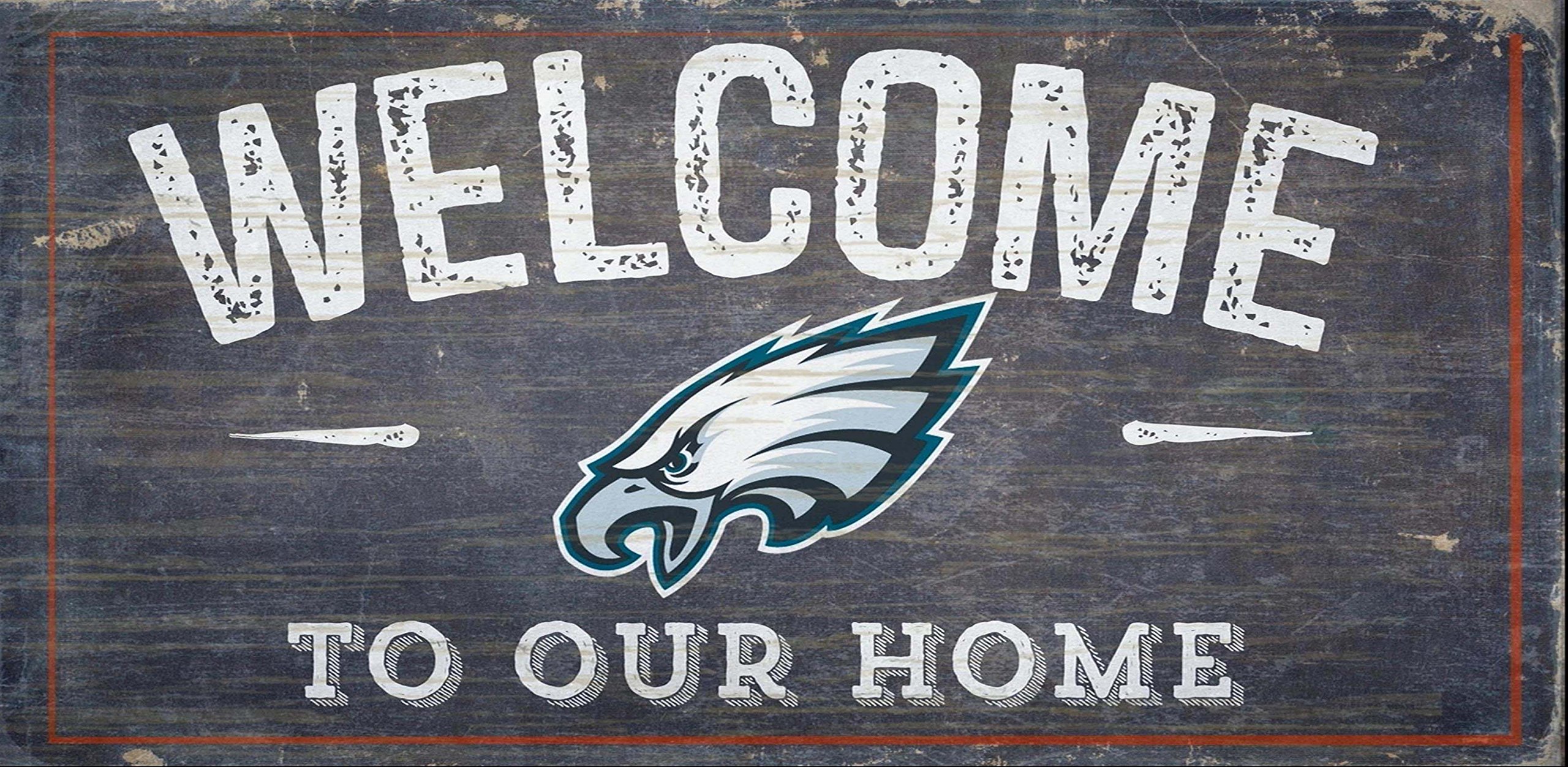 Fan Creations Welcome Philadelphia Eagles Distressed 6 x 12, 6" x 12", Multicolored
