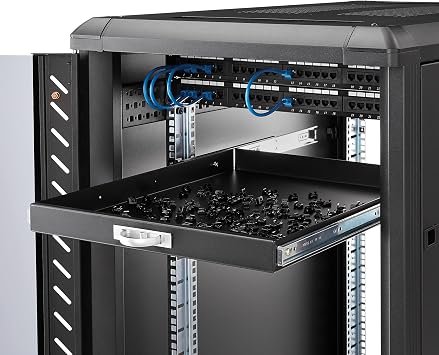 StarTech 1U Sliding Keyboard Rack Shelf, 19in, 55lb, 22in (SLIDESHELFD)
